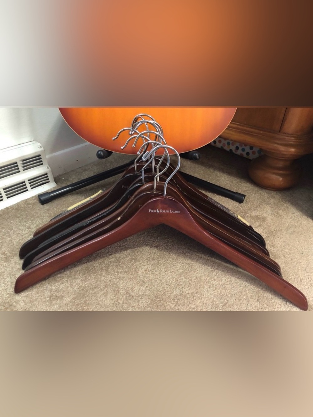 Polo Ralph Lauren Brown Walnut Wood Shirt Hangers - Set of 10